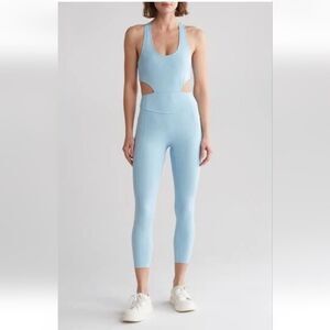 Free People Movement Back It Up Jumpsuit Onsie Light Blue Size SP